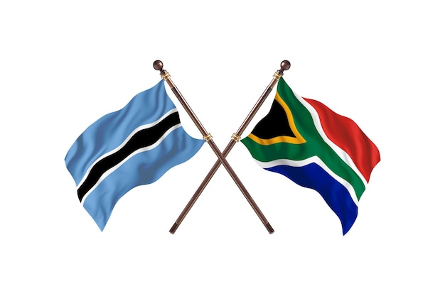 Botswana contra fundo de bandeiras da África do Sul