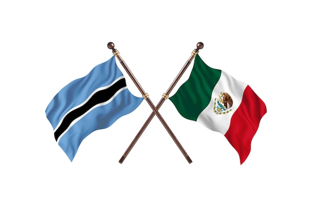 Botswana contra fundo de bandeiras do México