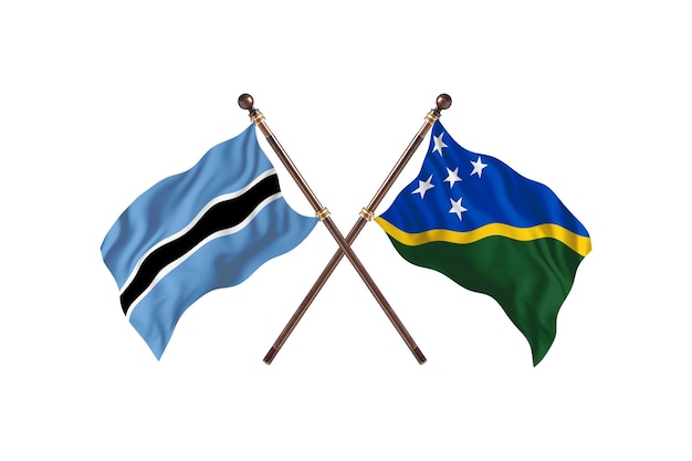 Botswana gegen Salomonen-Flaggen-Hintergrund