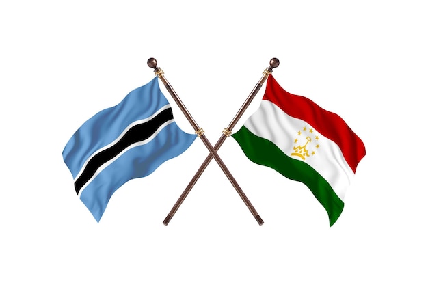 Botswana gegen Tadschikistan kennzeichnet Hintergrund