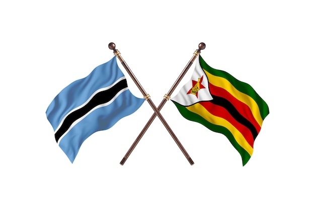 Botswana versus fondo de banderas de Zimbabue