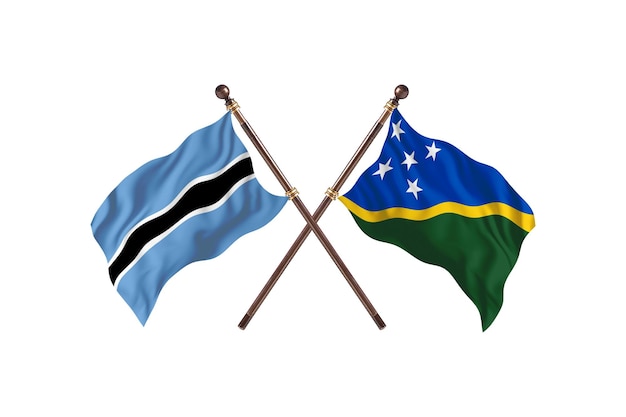 Botswana versus fundo de bandeiras das ilhas salomão