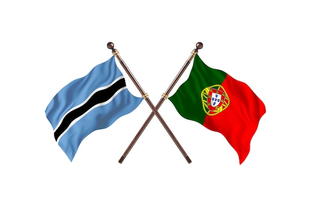 Botswana versus fundo de bandeiras de Portugal