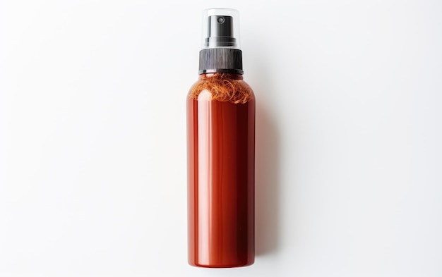 Bottle de spray de condicionador de peruca atraente isolado em fundo branco