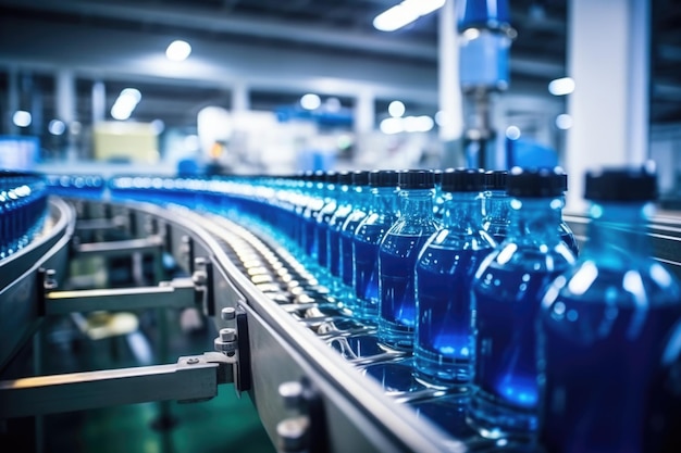 Bottled-Water-Getränke-Fabrik Innenindustrie-Produktionslinie mit Beförderband
