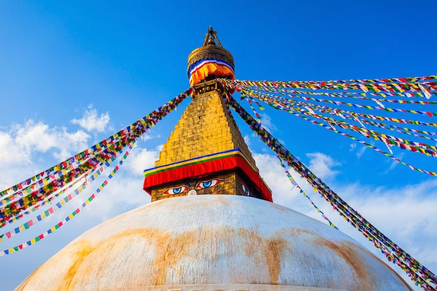 Foto boudhanath grande stupa em kathmandu nepal