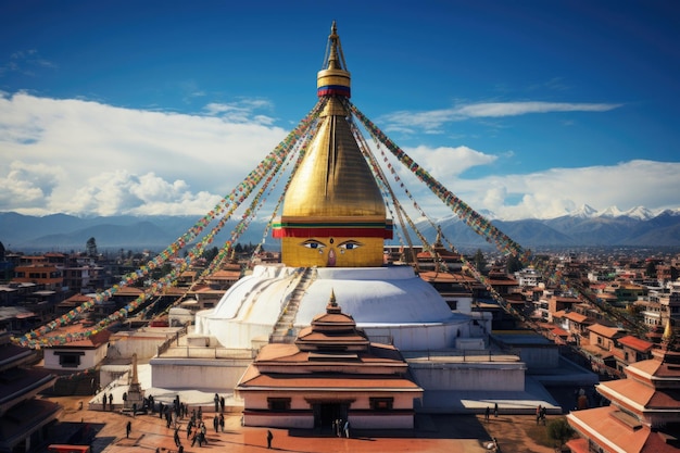 Boudhanath stupa ou bodnath stupa é a maior estupa do nepal