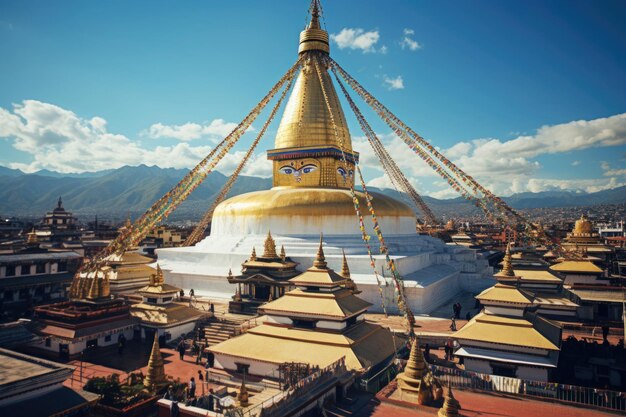 Boudhanath stupa ou bodnath stupa é a maior estupa do nepal