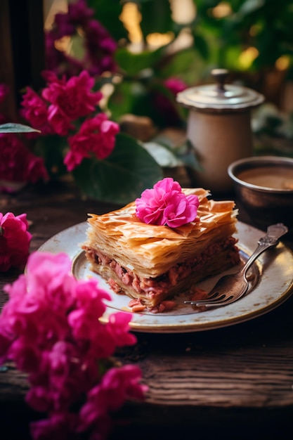 Bougainvillea erfreut griechische Desserts mit mediterranem Charme