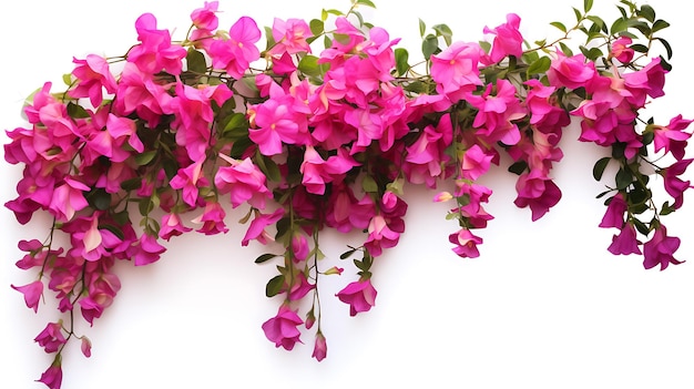 Foto bougainvilleas penduradas em fundo branco