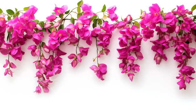 Bougainvilleas penduradas em fundo branco