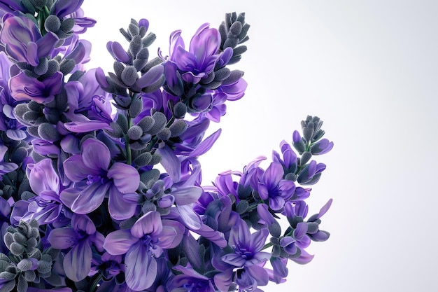 Foto bouguet de flores de lavandula violeta aisladas sobre un fondo blanco de cerca