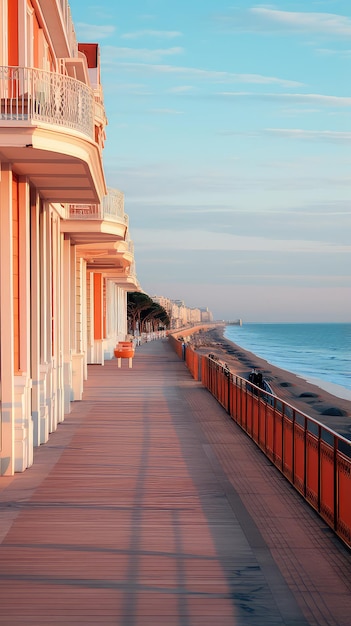 Boulevard ao longo da tarde do mar