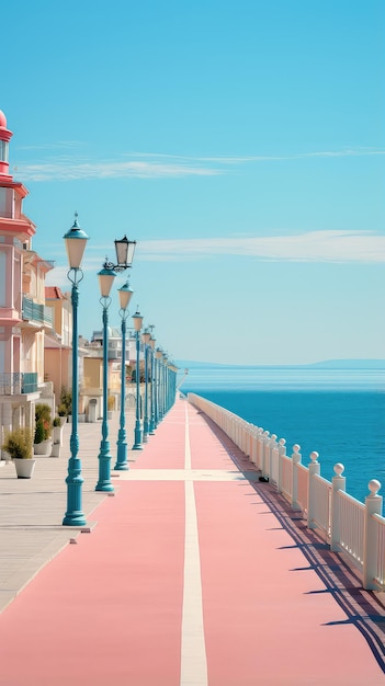 Boulevard ao longo da tarde do mar