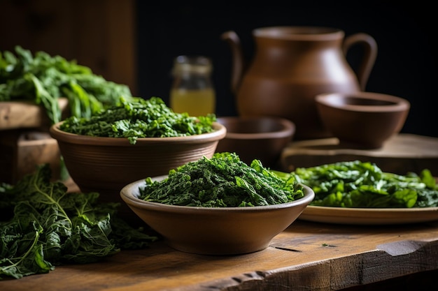 Bountiful Bowl of Greens foto de la taza de los verdes