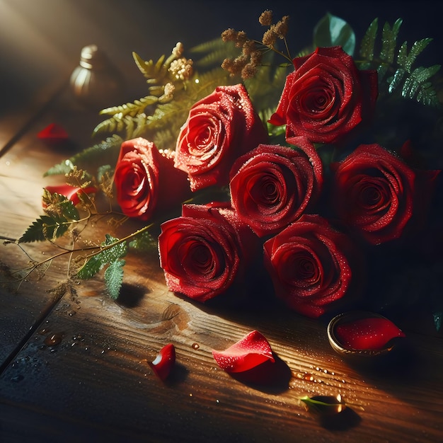 Bouquet aus roten Rosen Aigenerated