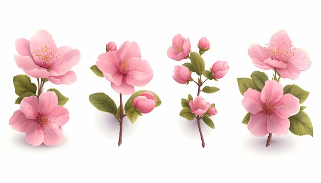 Bouquet de flores de cerejeira de sakura de primavera Ilustração de árvore de primavera