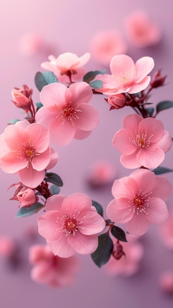 Bouquet de flores rosas conceito romântico de moldura floral com cópia de papel de parede móvel vertical