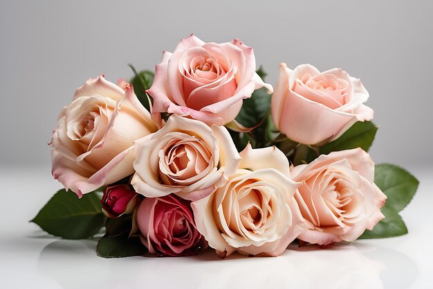 Bouquet de rosas isoladas em branco