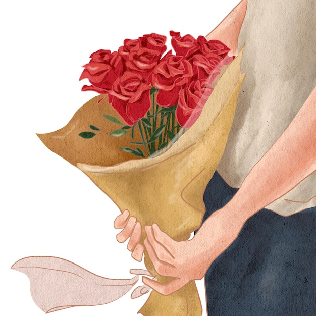 Bouquet de rosas vermelhas png Valentines adesivo fundo transparente