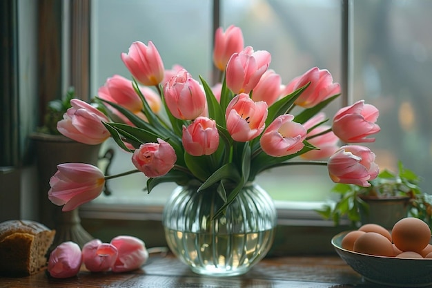 Bouquet de tulipas cor-de-rosa