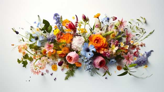 Bouquets coloridos frescura de flores para decoração de arte