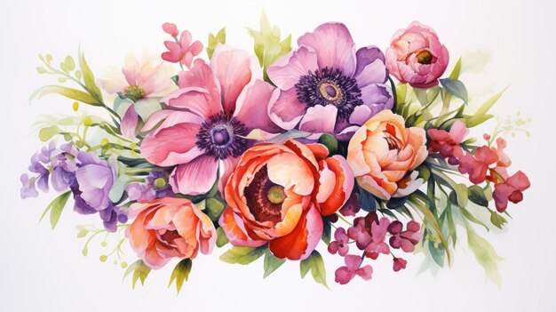 Bouquets de aquarelas