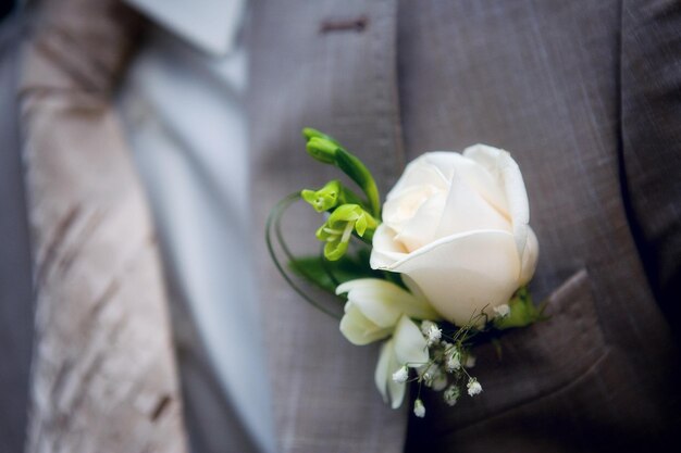 Foto boutonniere para el novio