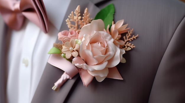 Foto boutonnieres em ternos de homens boutonniere de verão em terno conceito de casamento