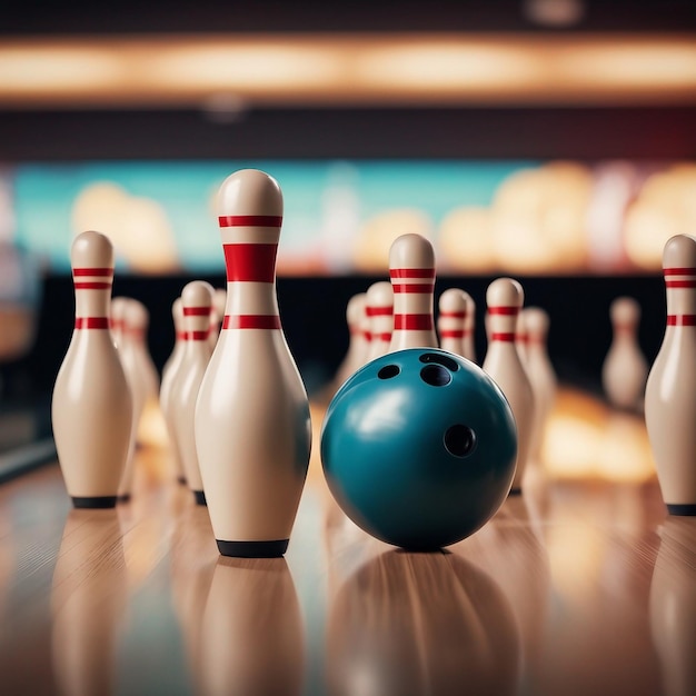 Bowling Fun Ball Pins Alley Juego de deportes Strike Roll Competición de ocio Recreación