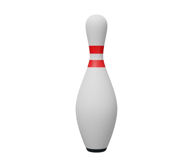 Bowling-Pin 3d-Rendering 3D-Render-Cartoon minimale Symboldarstellung