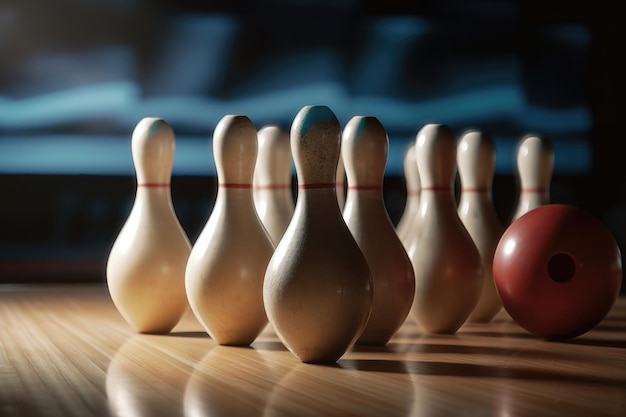 Bowling-Pins in Bewegung AI generiert