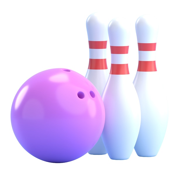 BOWLINGKUGEL UND PINS 3D RENDER