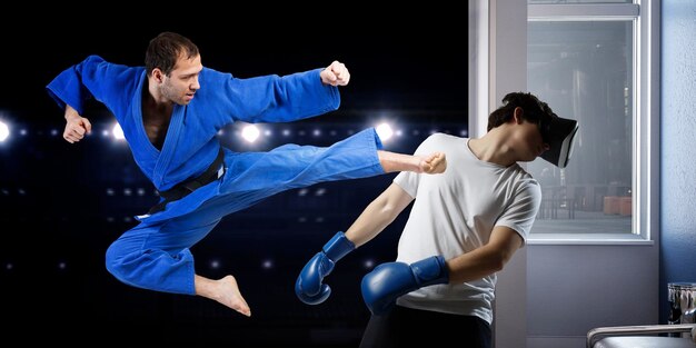 Boxe jovem. Mídia mista