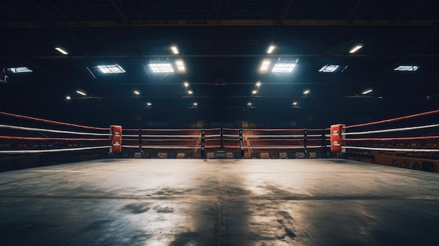 Foto boxe vazio ringue de boxe profissional na arena