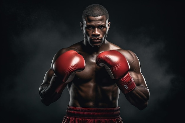 Boxeador afro-americano determinado