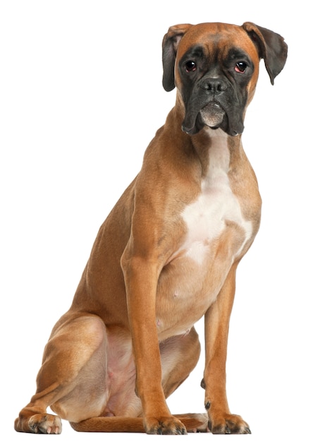 Boxer, 12 Monate alt, sitzend