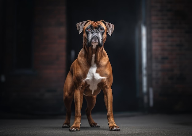 El Boxer es una raza de perro de pelo corto mediano a grande.