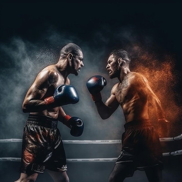 Boxer kämpft im Boxring
