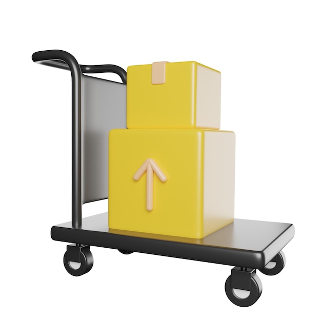 Boxes on a cart ready for delivery