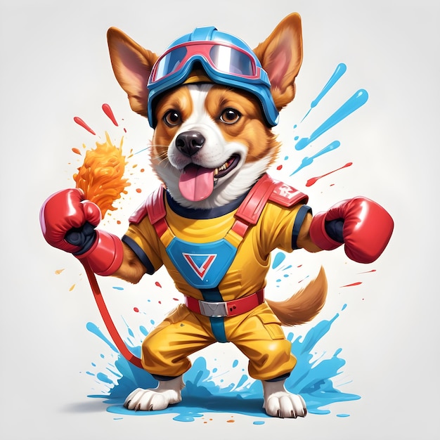 Boxing Corgi in Aktion Ein Knockout-Schlag der Süße