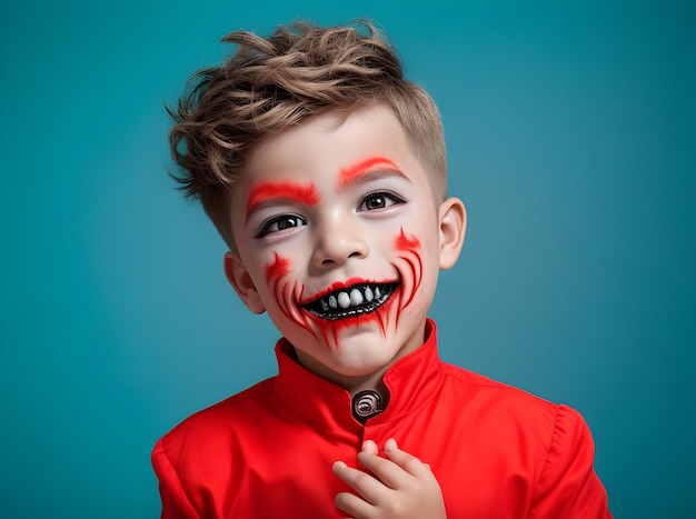 Boy Smile se maquilla como malvado para la fiesta de Halloween