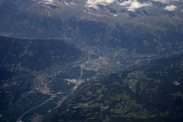 Bozen Bolzano vista aérea do avião