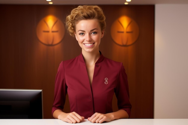 Foto bportrait of a hotel receptionist