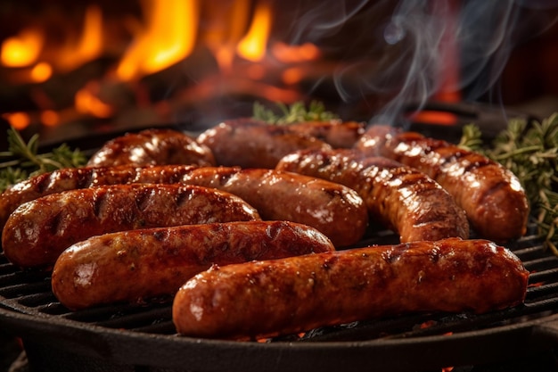 Braai tradicional sul-africano delicioso defumado com linguiça borewors