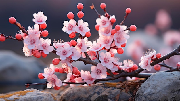 Branca de flores de primavera rosa pálido brilhante Imagem de fundo