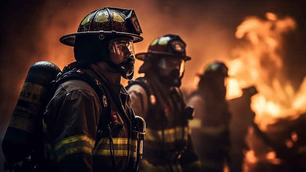 Foto brandbekämpfung mit schutzausrüstung ein feuerwehrmann verteidigt den außenbereich generative ki