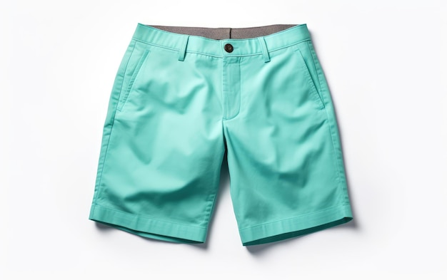 Brandneue Bermuda-Shorts auf weißem Hintergrund