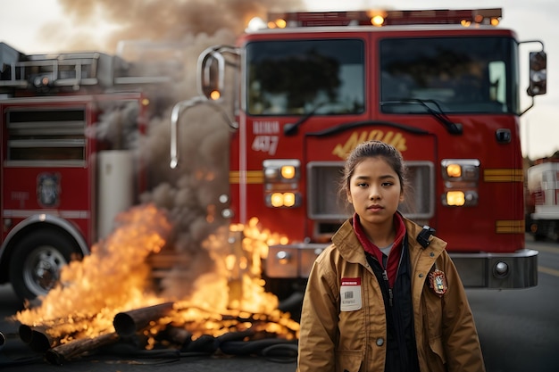 Brandverhütungswoche ein kleiner Junge ein Mädchen