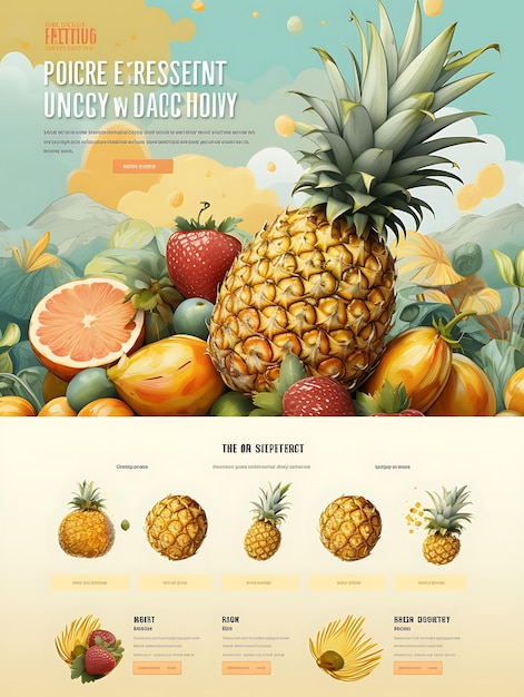 Brandy de abacaxi refrescante colorido com uma cor tropical e picante ideias de design de conceito criativo